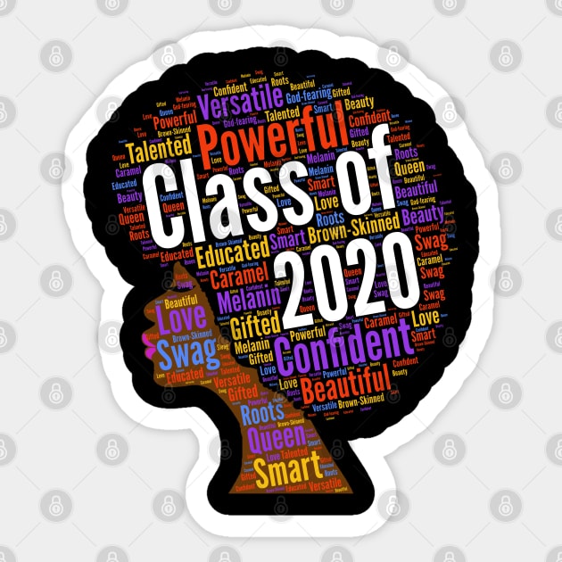 Class of 2020 Natural Hair Afro Sticker by blackartmattersshop